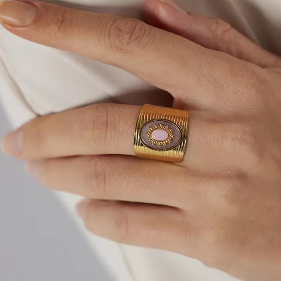 💛Gold Plated crystal open ring - Picture 5 of 8